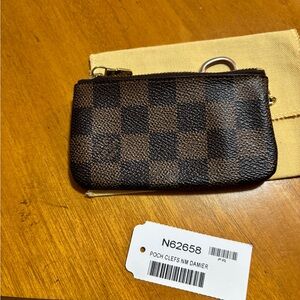 Louis Vuitton Key Pouch Damier Ebene Canvas Box & Dust Bag